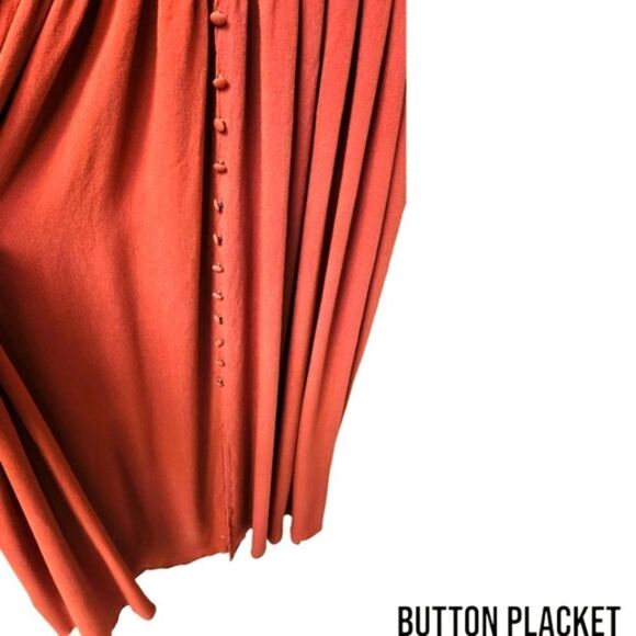 "JUST FOUND" Plus Size Long Pleated Rustic Red Maxi Dress - Picture 8 of 14